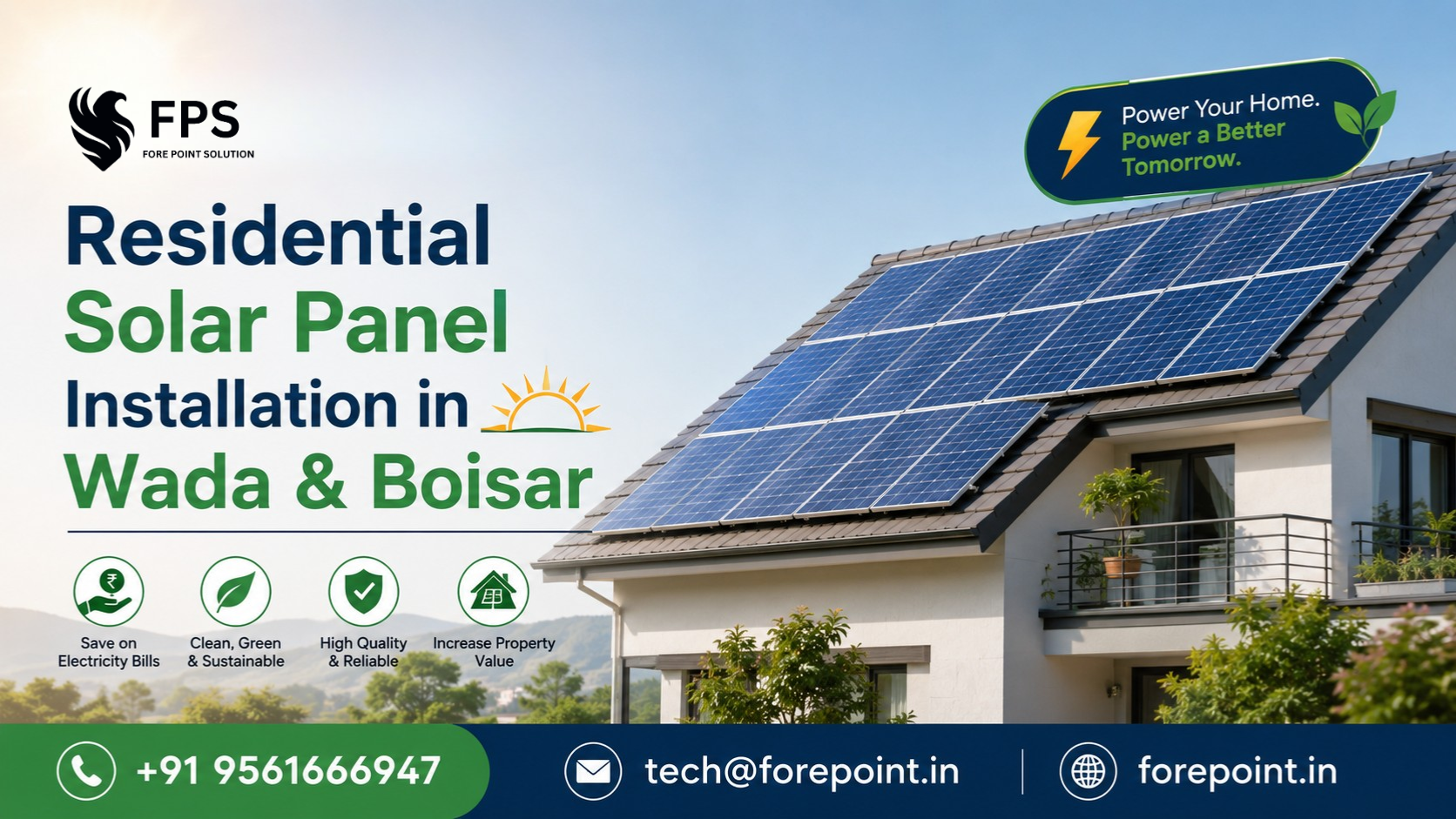 Residential Solar Panel Installation in Wada & Boisar