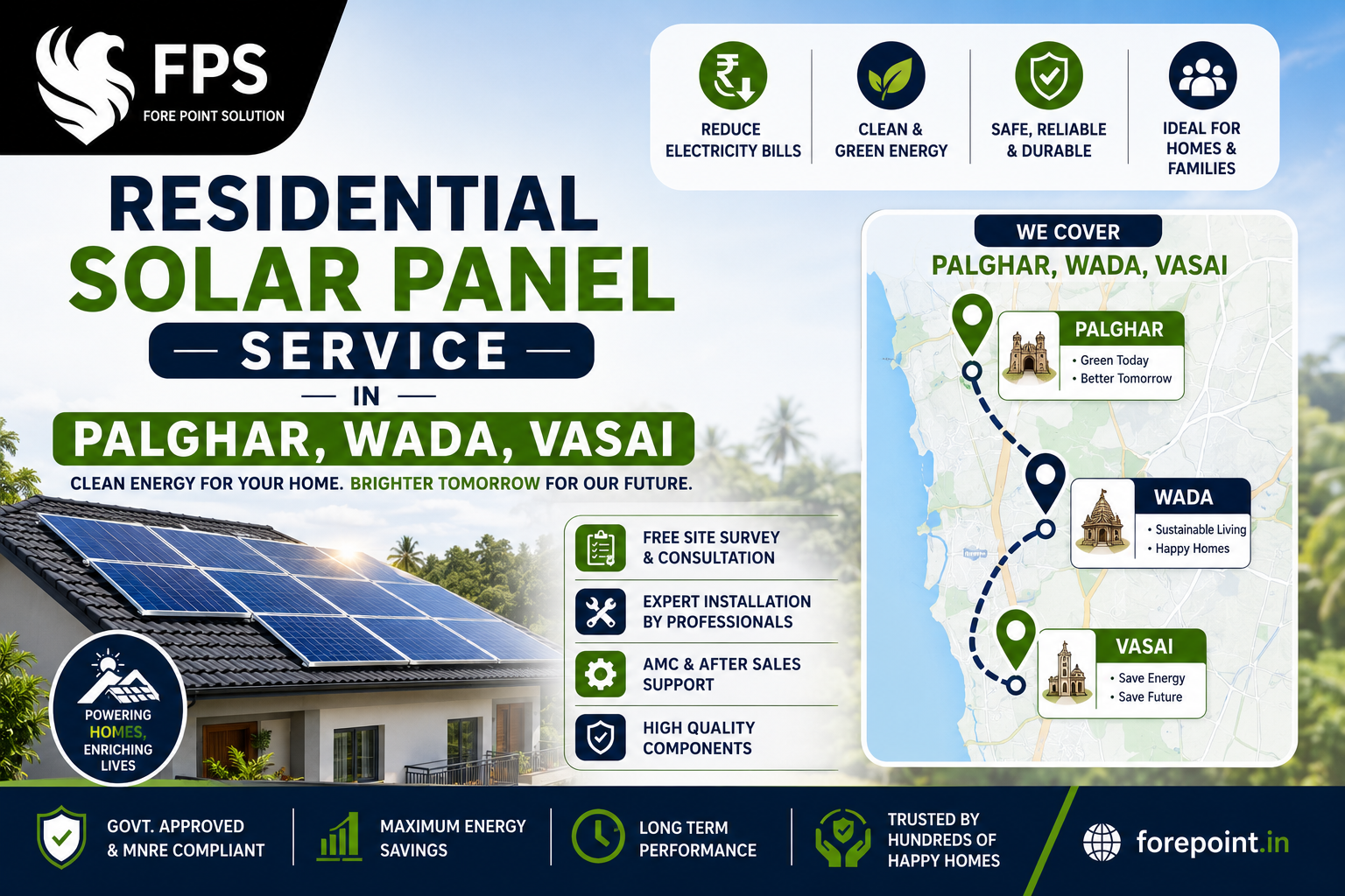Residential Solar Panel Service in Palghar Wada Vasai