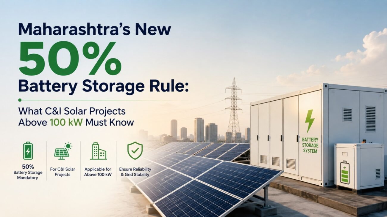 Maharashtra 50% Battery Storage Rule for Solar Projects