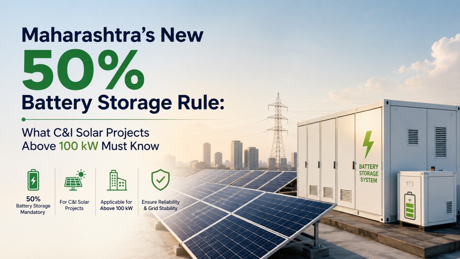 Maharashtra 50% Battery Storage Rule for Solar Projects