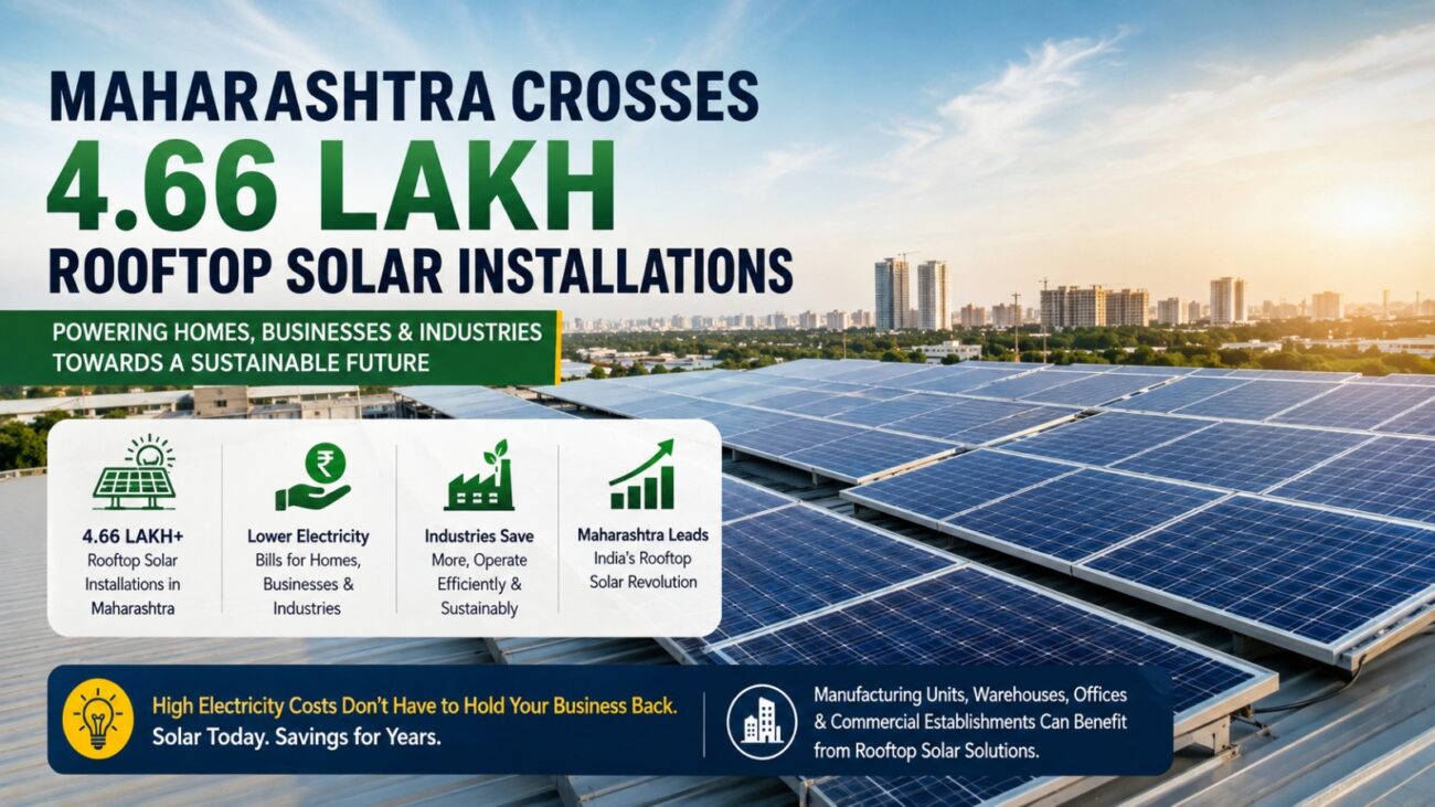 Maharashtra crosses 4.66 lakh rooftop solar installations under the national rooftop solar scheme